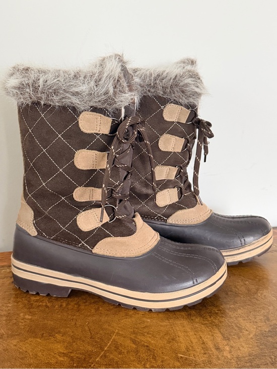 Polar Edge Shoes - Polar Edge Thinsulate Faux Fur Winter Snow Boots Brown Suede Leather Size 9